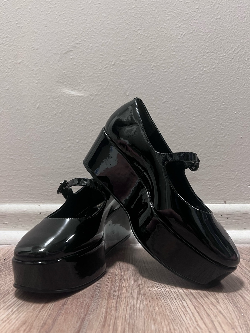 Larroudé Patent Leather Mary Jane Platform Flats